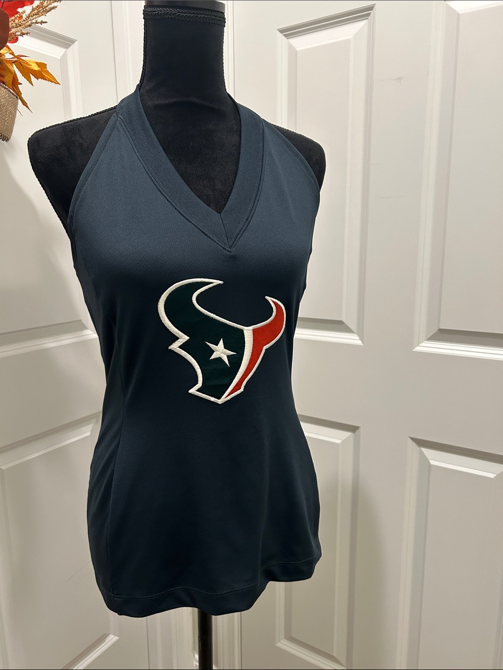 NFL Houston Texans Women's Dark Navy Halter Tank with Team Logo Medium